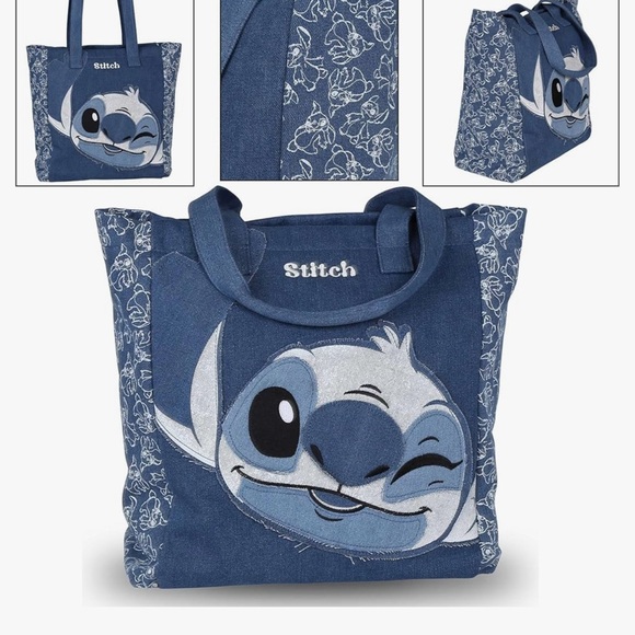 Stitch Blue Denim Tote Bag - Picture 3 of 13